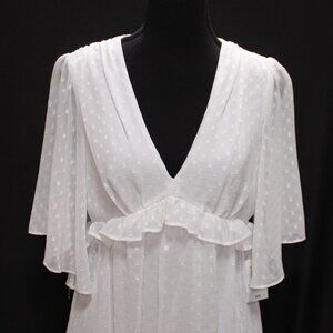 NWT B Darlin White Ruffle Midi Dress